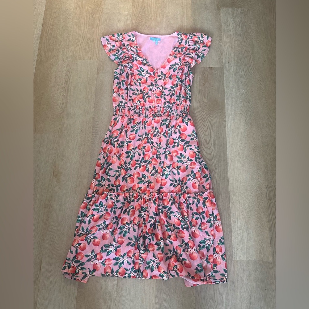 DRAPER JAMES peach midi dress